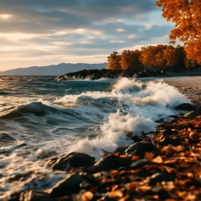 Осень на море, красиво, …» — создано в Шедевруме