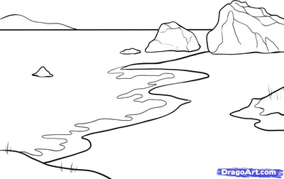 Как нарисовать Песочный пляж и море карандашом поэтапно