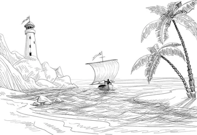 Как рисовать сосну у моря. Часть 1. Урок 15 - YouTube