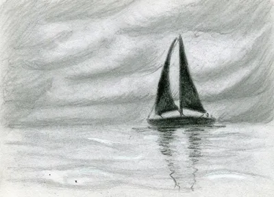 Море рисунок карандашом для детей поэтапно - 46 фото