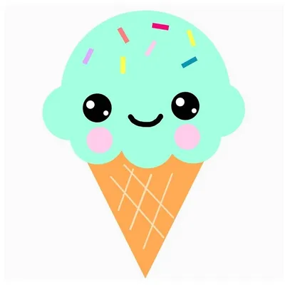 Милые рисунки животных для срисовки мороженое (29 шт)