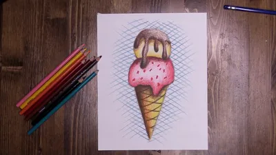 Рисунки лёгкие и красивые мороженое. Скачать и распечатать