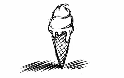 Мороженое в вафельной конусе, холодное Рисунок вектора, значок, рукописный  рисунок Иллюстрация штока - иллюстрации насчитывающей сметанообразно,  молокозавод: 161109515