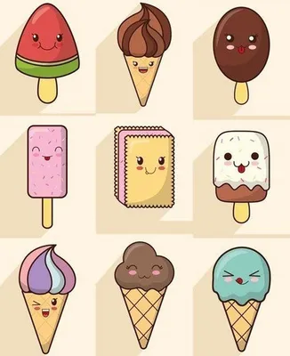 Рисунки мороженого для срисовки (54 фото)