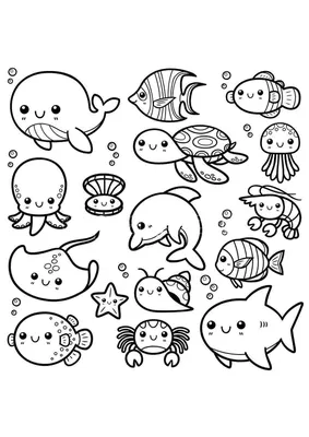 Карточки морские животные для детей скачать и распечатать бесплатно