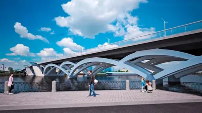 На Оболони в Киеве продолжается строительство пешеходного моста-волны: как  он выглядит – фото. Читайте на UKR.NET