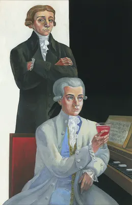 Иллюстрация Моцарт и Сальери. в стиле живопись, компьютерная