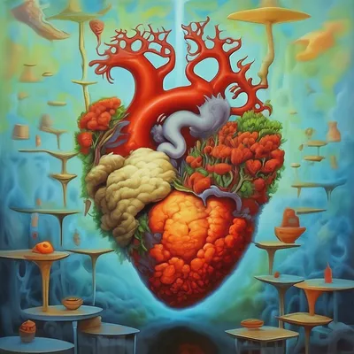 3d рендеринг сердца и мозга, реалистичное сердце, анатомическое сердце,  человеческое сердце фон картинки и Фото для бесплатной загрузки
