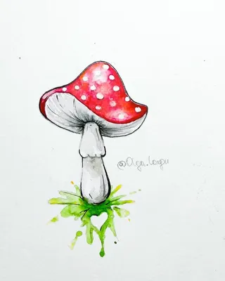 Гриб мухомор | Рисунки грибов, Художества, Артбуки