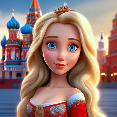 Русская девушка, принцесса, на фоне …» — создано в Шедевруме