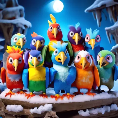 Герои мультфильма 38 попугаев в …» — создано в Шедевруме