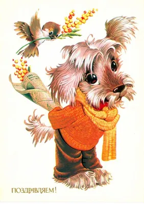 Советские открытки к 8 марта)) | Открытки, Мультяшные собаки, Винтаж  открытки