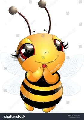 Симпатичный мультфильм про полет пчелы Векторное изображение  ©hermandesign2015@gmail.com 130088544