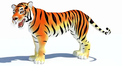 Мультяшный смешной тигр на белом фоне | Премиум векторы