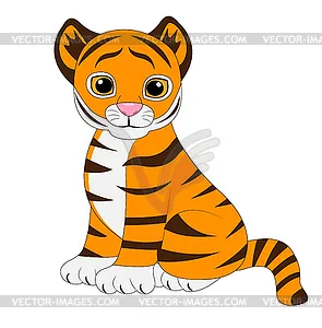 Мультяшный Тигр - векторный эскиз