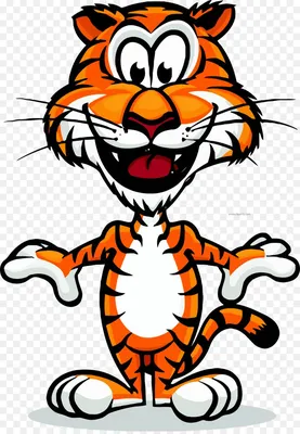 Мультяшный тигр рычит на белом фоне PNG , Мех, дизайн, комикс PNG картинки  и пнг рисунок для бесплатной загрузки