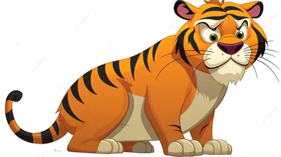 мультфильм смешной тигр в траве Иллюстрация вектора - иллюстрации  насчитывающей пуща, конструкция: 216831621