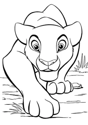 Раскраска Милый мультяшный лев | Раскраски для детей печать онлайн