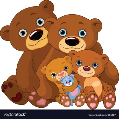 Мультяшный Медведь Коричневый Сидящий Лесной Гризли Улыбающийся Милый  Персонаж Диких Медведей — стоковая векторная графика и другие изображения  на тему Бурый медведь - iStock