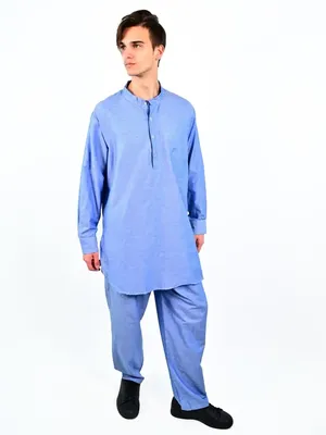 Синий хлопковый шарф хиджаб | Мягкий хиджаб в турецком стиле | Мусульманская  одежда | M