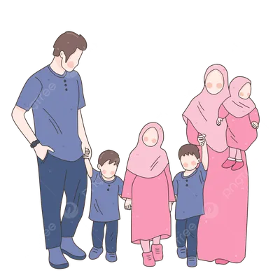Счастливая мусульманская семья, иллюстрация вектора шаржа Иллюстрация штока  - иллюстрации насчитывающей исламско, супруг: 120481796
