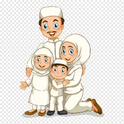 Мусульманская семья с ифтаром, Illustrations Включая: ифтар и сбор - Envato  Elements