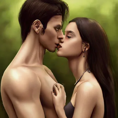 Молодая пара, целующаяся в любви, влюблённые женщины, страстное желание  стоковое фото ©inarik 79008242