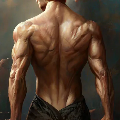 Картинка Мужчины мускулы спины Спорт Гантели Бодибилдинг 3840x2400