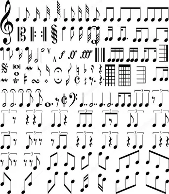 Музыкальные символы — стоковое изображение | Music symbols, Music notes  drawing, Music note symbol