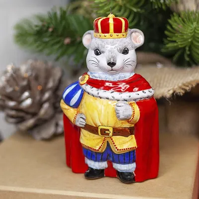 Ёлочная игрушка Мышиный король из сказки Щелкунчик цена 124 руб. купить в  магазине СИЯНИЕ СЕВЕРА — Подарки к Новому году