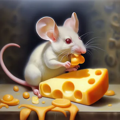 Мышка ест сыр» — создано в Шедевруме