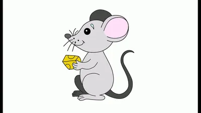 Как нарисовать Мышку с сыром. Раскраска Мышка с сыром для детей - YouTube