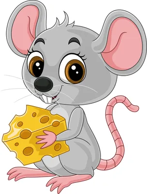 Иллюстрация Мышь и сыр в стиле 2d, детский | Illustrators.ru