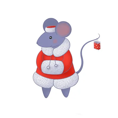 Иллюстрация Новогодняя мышка | Illustrators.ru
