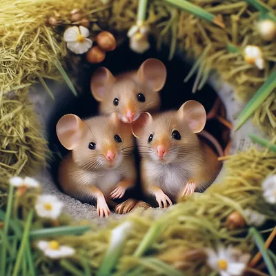 Мышки в своей норке, вместе с …» — создано в Шедевруме