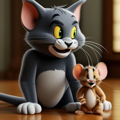 Кот том и мышонок джерри 3d, …» — создано в Шедевруме