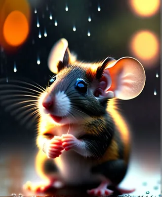 Новогодний фон, мультяшный мышонок» — создано в Шедевруме