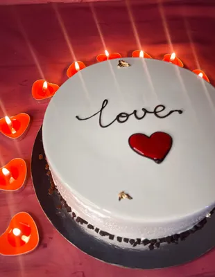 Бенто торт на 14 февраля с надписью Love you