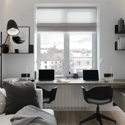 Стол на 2 рабочих места | Дизайн офисного интерьера, Проектирование  интерьеров, Квартира