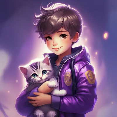Картинка на аватарку мальчику с кот…» — создано в Шедевруме