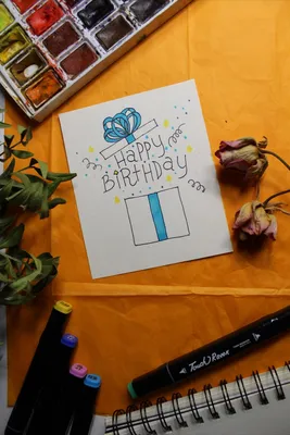 Простые рисунки #440 Как нарисовать кекс Happy birthday / С днем рождения !  - YouTube