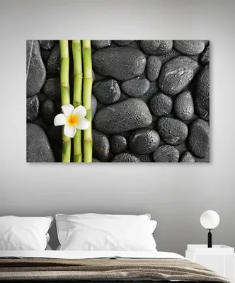 Фотообои Цветочки на камнях СПА купить на стену • Эко Обои