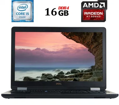 PC】 Б/У Ноутбук Б-класс Dell Latitude E5570 / 15.6\" (1366x768) TN / Intel  Core i5-6440HQ (4 ядра по 2.6 - 3.5 GHz) / 16 GB DDR4 / 256 GB SSD / AMD