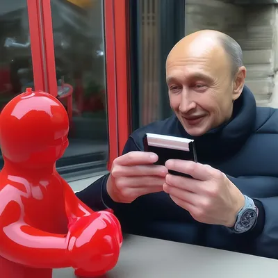 Русский гопник отжимает мобилу у …» — создано в Шедевруме
