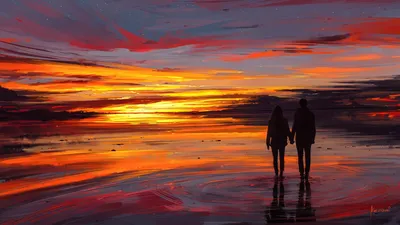 Любящие пары на заходе солнца в море Стоковое Изображение - изображение  насчитывающей склонение, море: 46118803