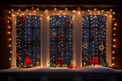 Как украсить окна на Новый год