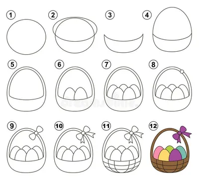 Как нарисовать пасхальный кулич с яйцами | Рисунки на Пасху | Easter  Drawing - YouTube