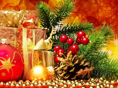 Обои праздник, christmas, рождество, new year, новый год, шарики на рабочий  стол