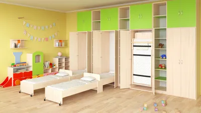 На шкафчики и кроватки в детском саду