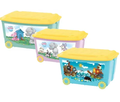 Ящик для хранения игрушек Solmax контейнер на колесиках 57х38х33 см синий  купить по цене 3551 ₽ в интернет-магазине Детский мир